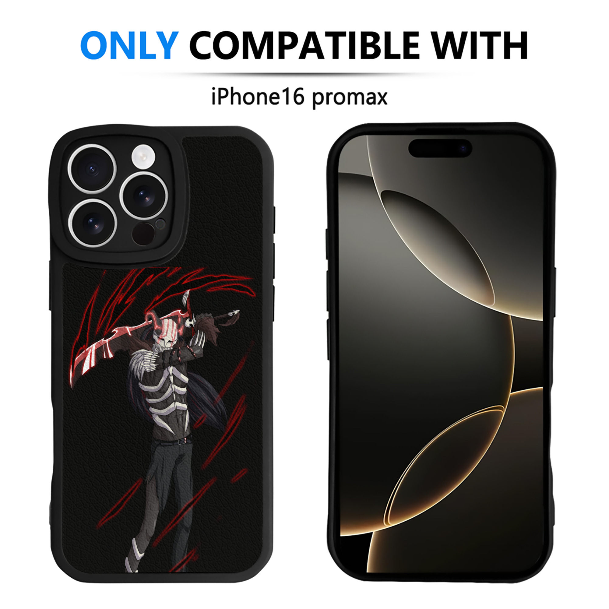 ブリーチ 黒崎一護（くろさき いちご）BLEACH Kurosaki Ichigo 【iPhone 16シリーズ対応】シリコンスマホケース（レザー調） 材質：シリコン